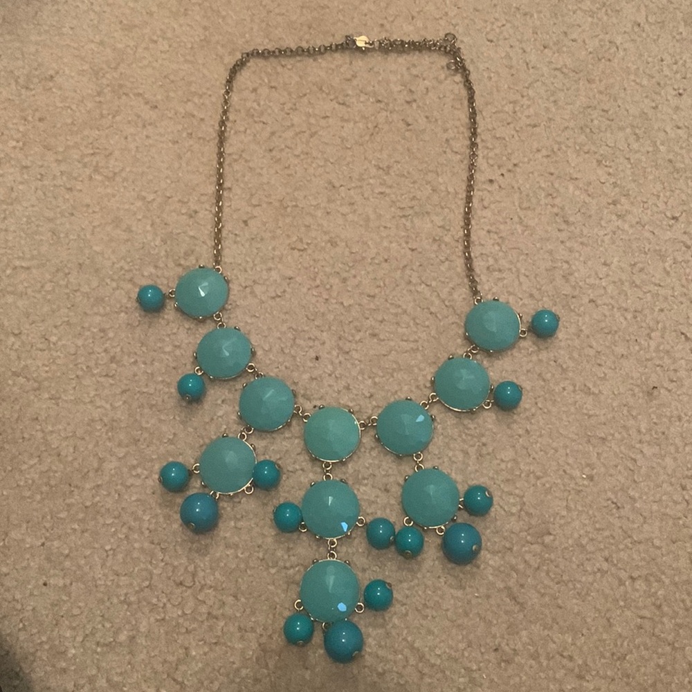 J Crew bubble necklace in turquoise